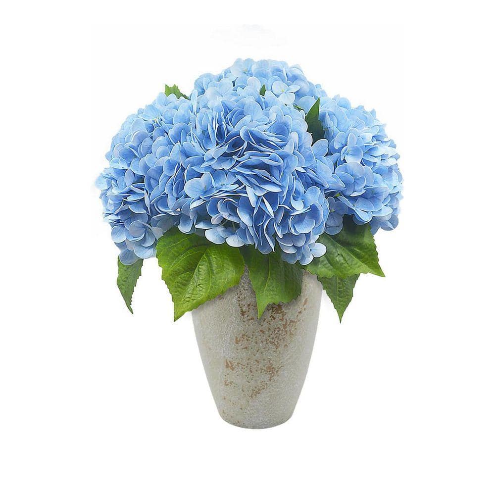 20 in. Blue Indoor/Outdoor Artificial Hydrangea CJF6LLTJ92 - The