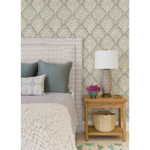 Mimir Quilted Damask Grey Prepasted Non Woven Wallpaper