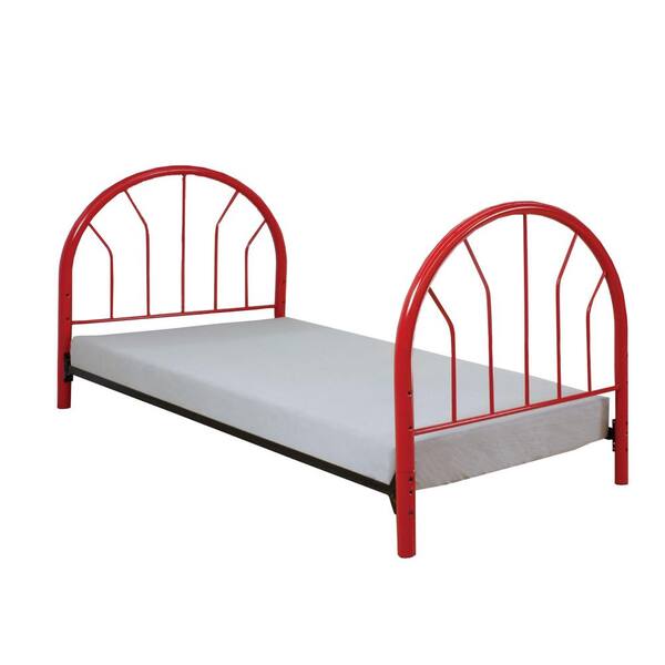 HomeRoots Amelia Red 39 in. L x 2.5 in. W x 42 in. H Twin Size Footboard Only
