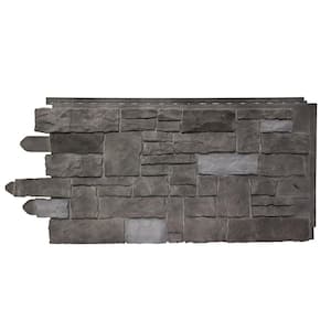20.25 in. W x 45 in. L Artisan Cut Polymer Stone Panel in Ash (6 panels Per Case)