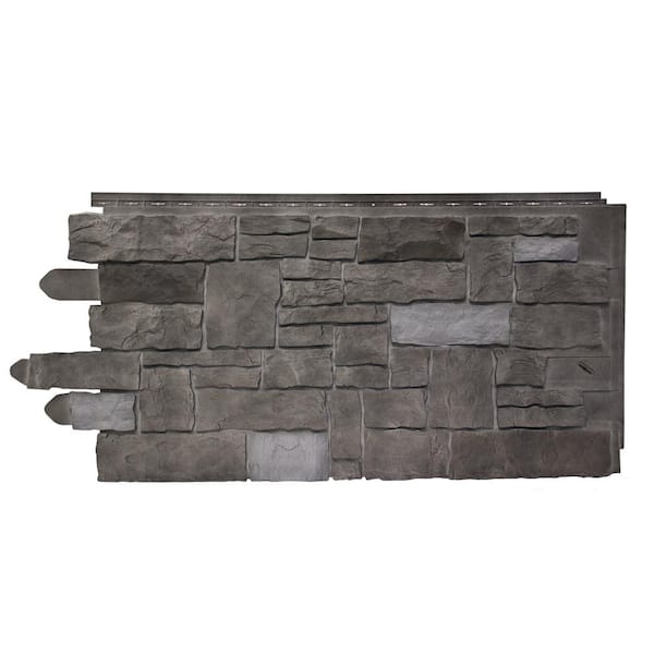 Novik 20.25 in. W x 45 in. L Artisan Cut Polymer Stone Panel in Ash (6 panels Per Case)