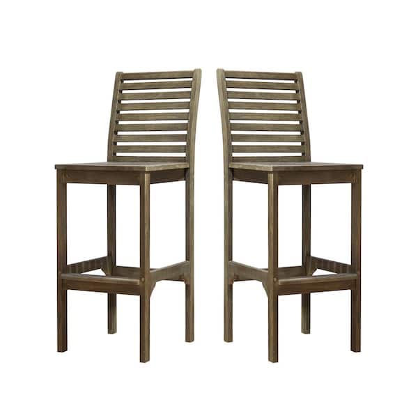 Vifah Renaissance Wood Outdoor Bar Stool (2-Pack)