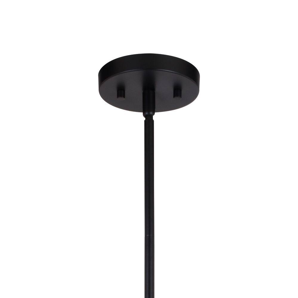 Matte Black 12" Farmhouse Style Pendant Light with Glass