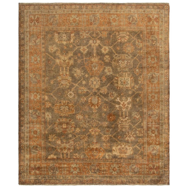 Oushak 10 ft. x 14 ft. Brown/Rust Ornate Area Rug