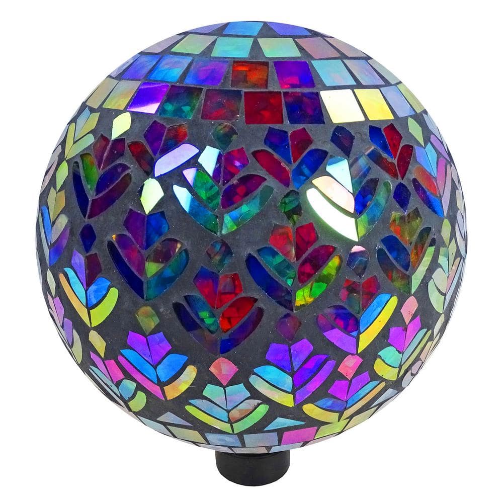 10 in. Mosaic Peacock Gazing Ball