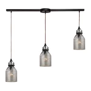 Dales 3-Light Oil Rubbed Bronze Mini Pendant Light with Glass Shade