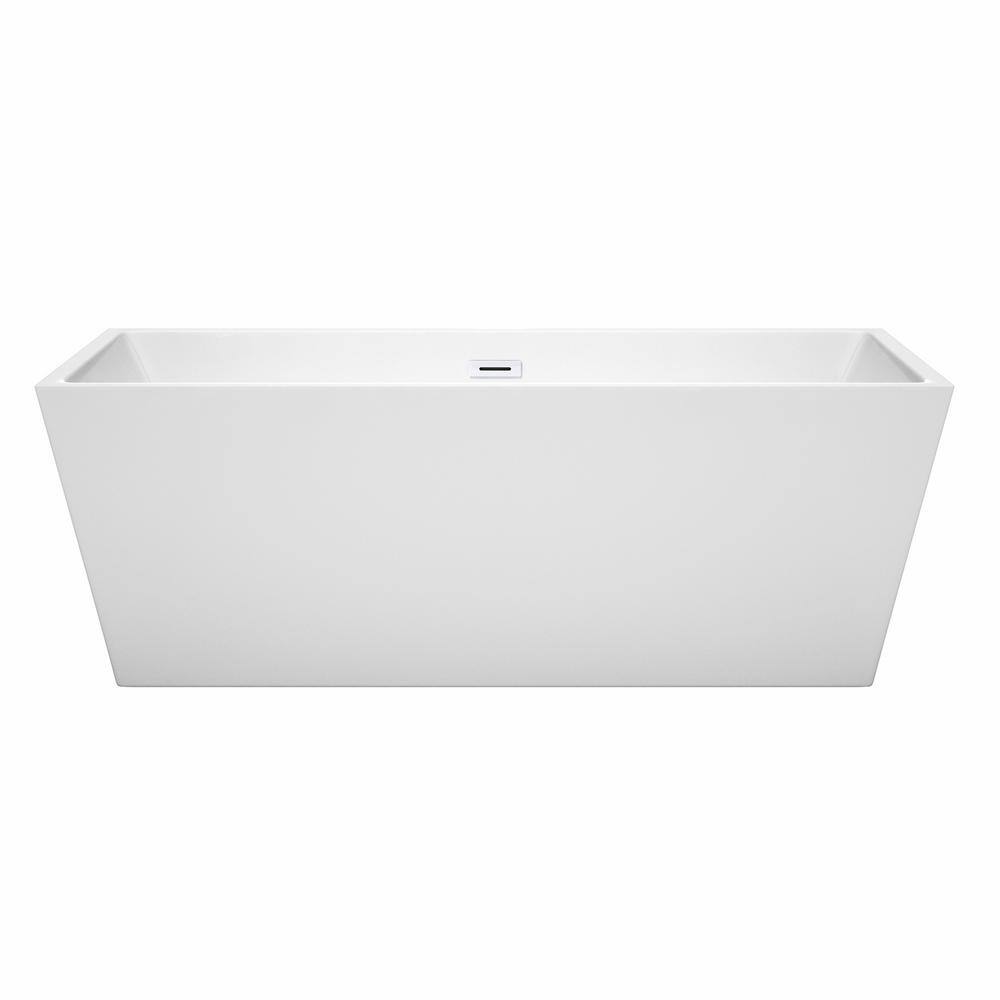 Sara 67'' Shiny White Freestanding Acrylic Bathtub