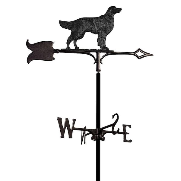 Black Garden Golden Retriever Weathervane