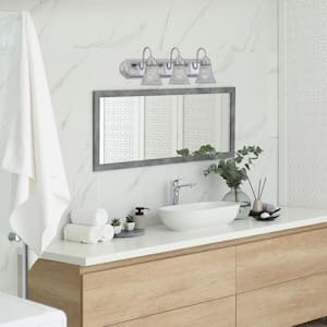 24 in. 3-Light Chrome Traditional Vanity with Clear Glass Shades