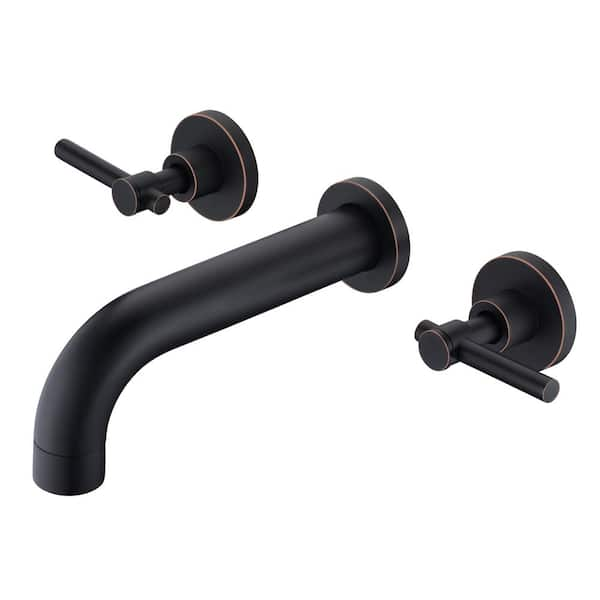 SUMERAIN Contemporary Double Handle Wall Mount Roman Tub Faucet with ...