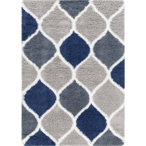 Livabliss Urban Shag Blue/Multi Modern 5 ft. x 7 ft. Indoor Area Rug