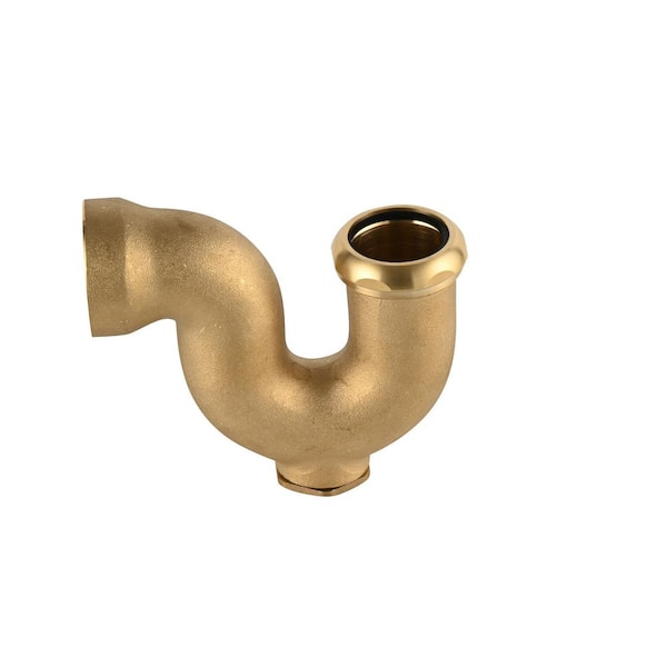 NY Code 1-1/4 in. Brass Unfinished Cast Sink Drain P-Trap