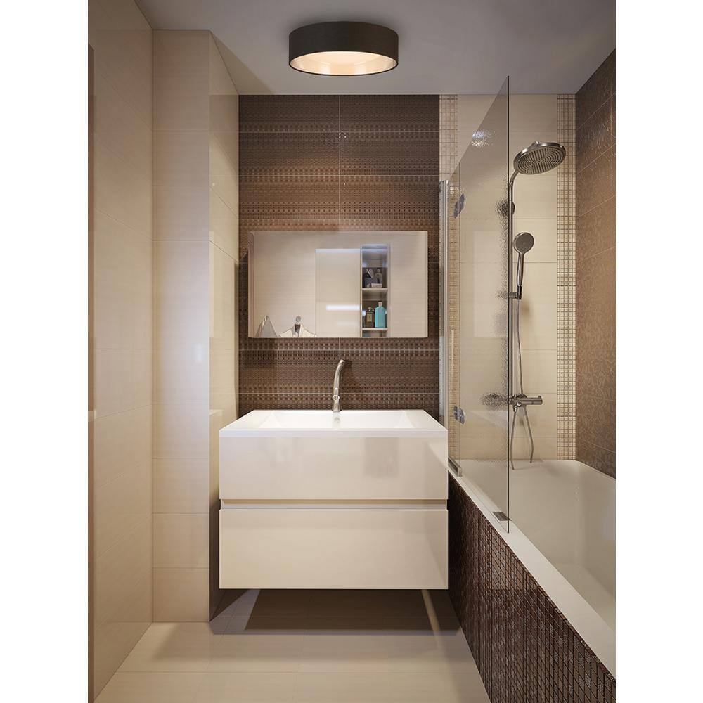 Orme 16" Contemporary LED Flush Mount with Brushed Nickel Finish