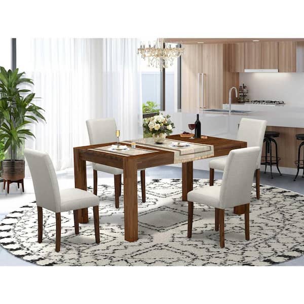 East West Furniture 5-Piece Multi-Color Solid Wood Top - Dining Room Set - Seats-4