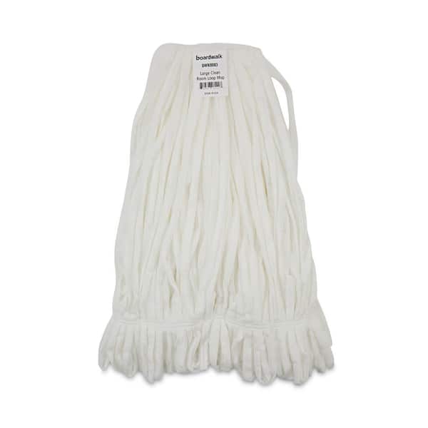 Mop Head, Looped, Enviro Clean With Tailband, Medium, White, 12/Carton