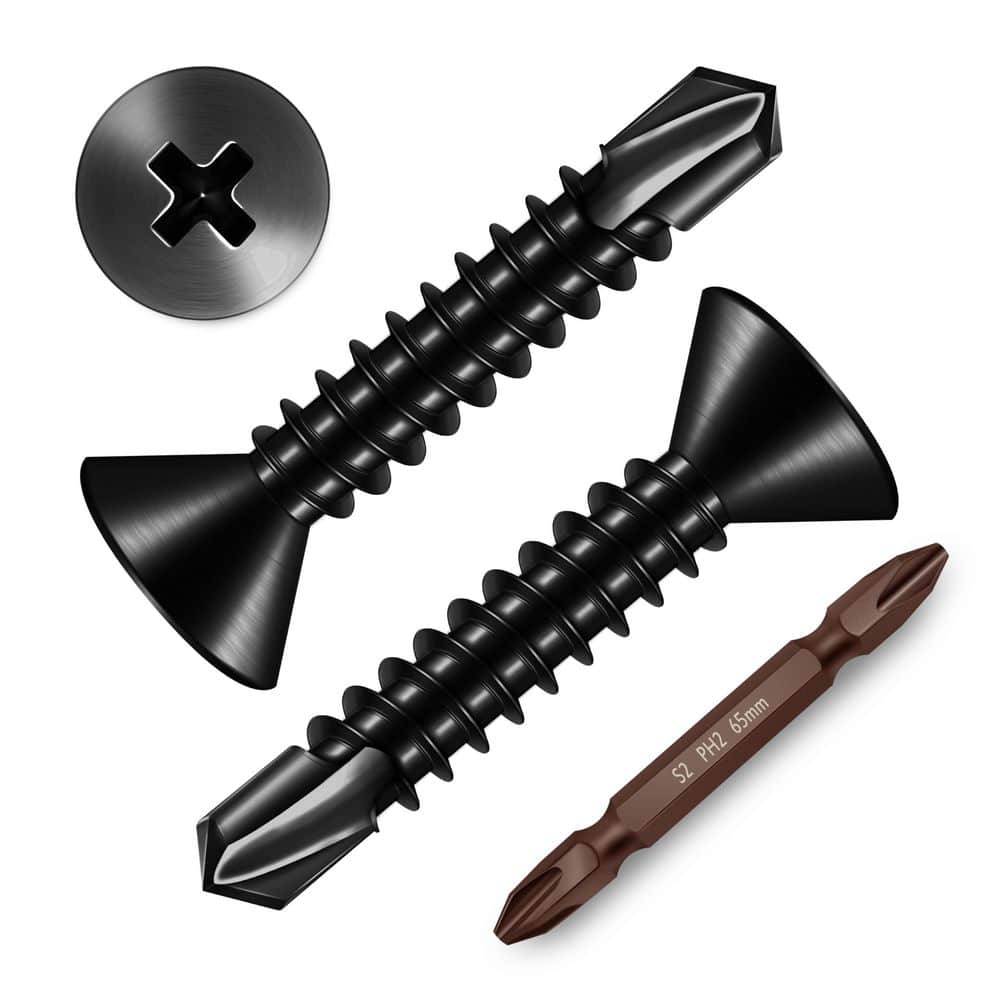 "#8 x 1 in. Black Oxide 410 Stainless Steel Phillips Flat Head Self Drilling Sheet Metal Screws (300-Pack)" price history on PriceWatchPro