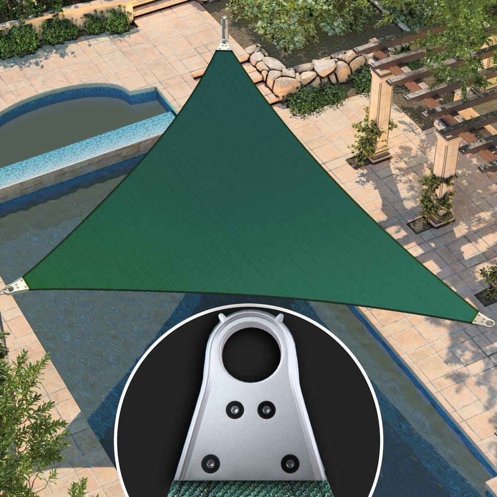 Super Ring 12 ft. x 12 ft. x12ft. Triangle Sun Shade Sail with Cable-Green price history on PriceWatchPro