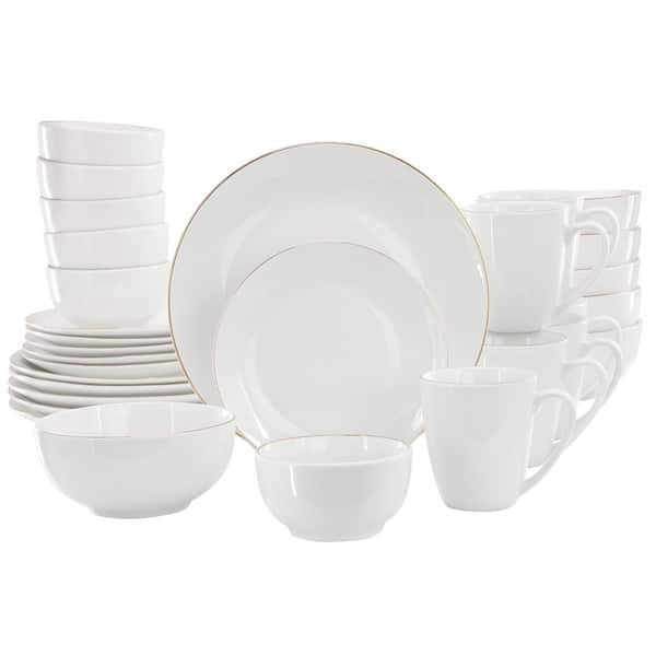 Gibson Home Ogalla 30-Piece Gold Banded Fine Ceramic Dinnerware