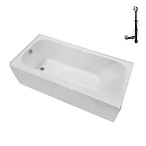 66 in. x 32 in. Soaking Acrylic Alcove Bathtub with Left Drain in Glossy White, External Drain in Glossy White