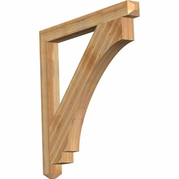 Ekena Millwork 4 in. x 44 in. x 44 in. Western Red Cedar Imperial Craftsman Rough Sawn Bracket