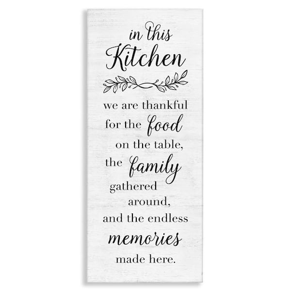 Stupell Industries Kitchen Family Gratitude by Natalie Carpentieri Unframed Typography Graphic Art Print 48 in. x 20 in.