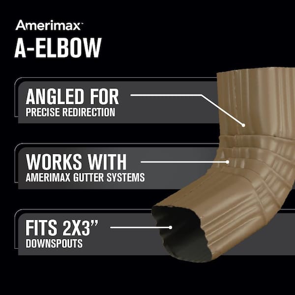 3 in. x 4 in. Natural Clay Aluminum Downspout A-Elbow