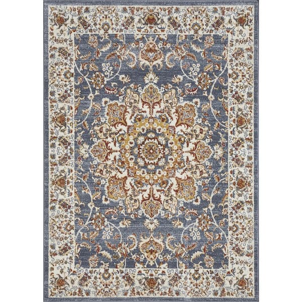 Alsbrooke Amrenta Blue 5 ft. 3 in. x 7 ft. 3 in. Oriental Polypropylene Area Rug