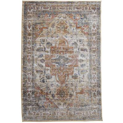 nuLOOM Westlyn Faded Medallion Rust 8 ft. 10 in. x 12 ft. Indoor 