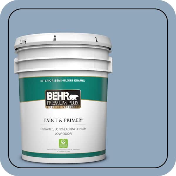 BEHR PREMIUM PLUS 5 gal. #PPU14-08 Paris Semi-Gloss Enamel Low Odor Interior Paint & Primer