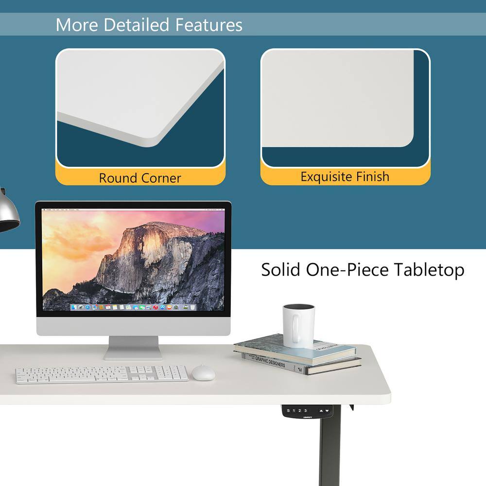 Versatile 48'' x 24'' White Rectangular Wood Desktop