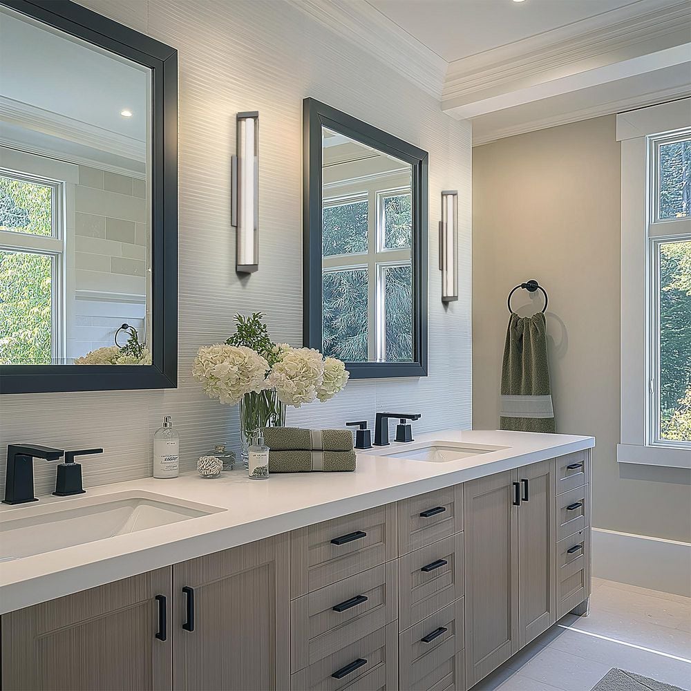 Boulevard 18 in. 1-Light Brushed Nickel Integrated LED Vanity Light/ Wall Sconce with Acrylic Shade and Selectable 4CCT price history on PriceWatchPro