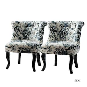 Bella Iron Comfy Side Chair with Tufted Back (Set of 2)