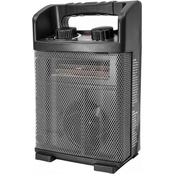1500-Watt 14 in. Electric Convection Fan Space Heater with Thermostat, Tip-Over Proection, Cool Touch, Black