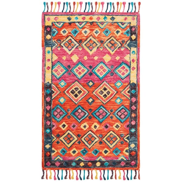 SAFAVIEH Aspen Orange/Fuchsia Doormat 3 ft. x 5 ft. Floral Area Rug