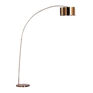 Adelina 81 in. Rose Copper LED Arched Floor Lamp