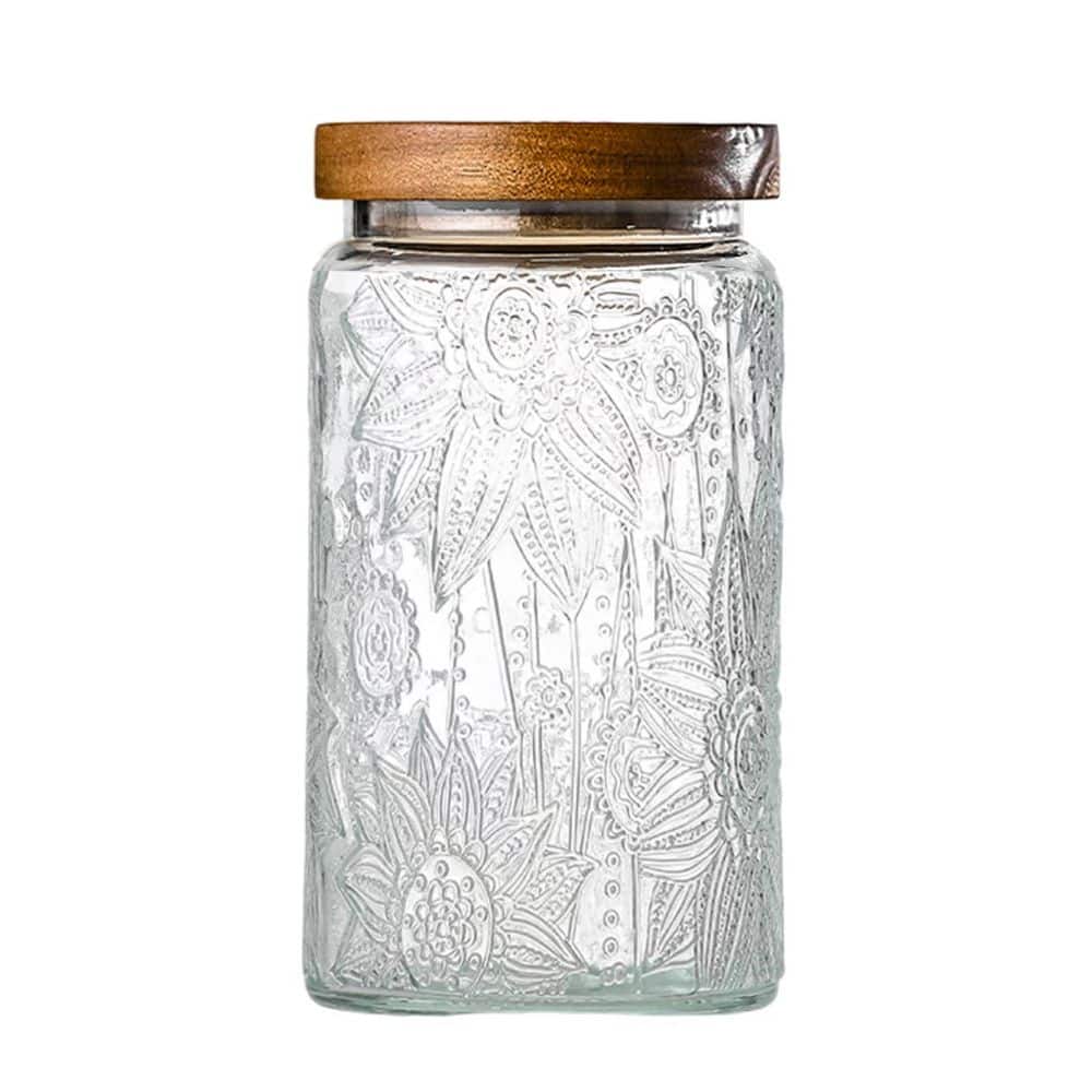 Sunflower Embossed 32 oz Airtight Glass Food Storage Jar for Pantry Storage and Kitchen Organizing price history on PriceWatchPro