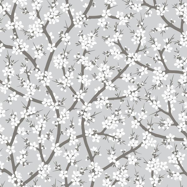 Sandudd Henrik Grey Floral Paper Strippable Wallpaper (Covers 56.4 sq. ft.)