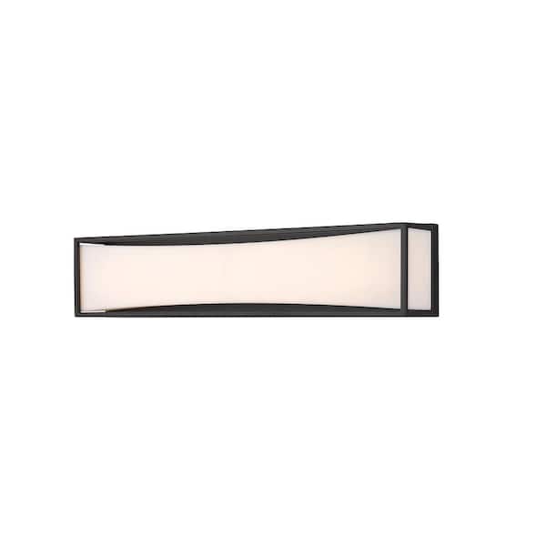 Unbranded Baden 24 in. 2-Light 12-Watt Matte Black Integrated LED Vanity Light Bar