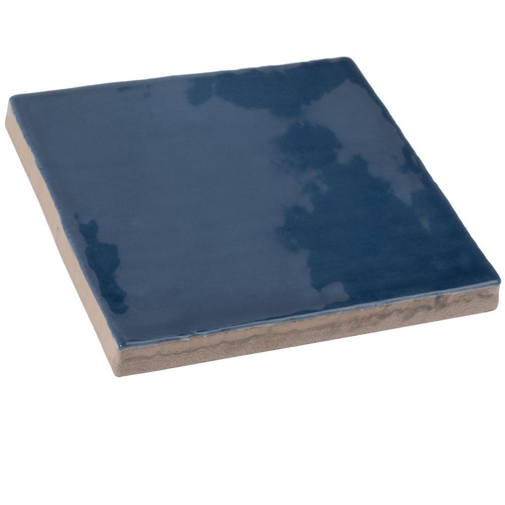 Silken Navy Blue Glossy Ceramic Square Wall and Floor Tile