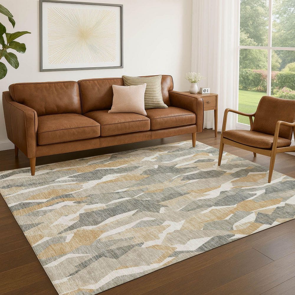 Chantille Machine Washable Indoor/Outdoor Abstract ACN2329 Pewter 5 ft. x 7 ft. 6 in. Area Rug price history on PriceWatchPro