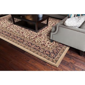 Jewel Collection Kashan Black Rectangle Indoor 9 ft. 3 in. x 12 ft. 6 in. Area Rug