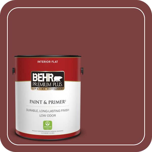 BEHR PREMIUM PLUS 1 gal. Home Decorators Collection #HDC-CL-11 January Garnet Flat Low Odor Interior Paint & Primer