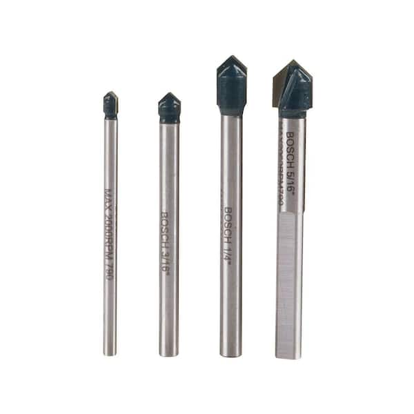 Bosch Carbide-Tipped Glass and Tile Drill Bit Set (4-Piece)