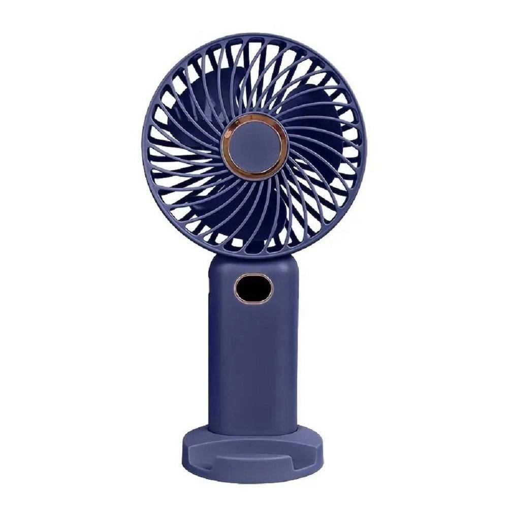 Portable Handheld USB Battery Rechargeable 6 in. 5 Fan Speeds Desk Fan in Blue with Base, Phone Holder and Strong Wind price history on PriceWatchPro