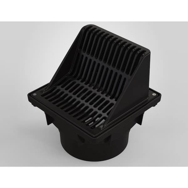 Vortex Series 6 in. x 6 in. x 9 in. Black Plastic Square Downspout Filter Drainage Catch Basin Kit-1 Pack