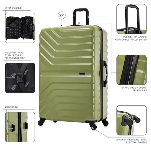 ゆあり InUSA Aurum Lightweight 32 in. Green Hard side Spinner Luggage