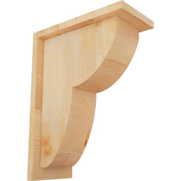 Ekena Millwork 6 in. x 12 in. x 16 in. Douglas Fir Crestline Rough Sawn Corbel with Backplate