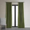 Exclusive Fabrics & Furnishings Basque Green Velvet Solid 50 in. W x 96 ...
