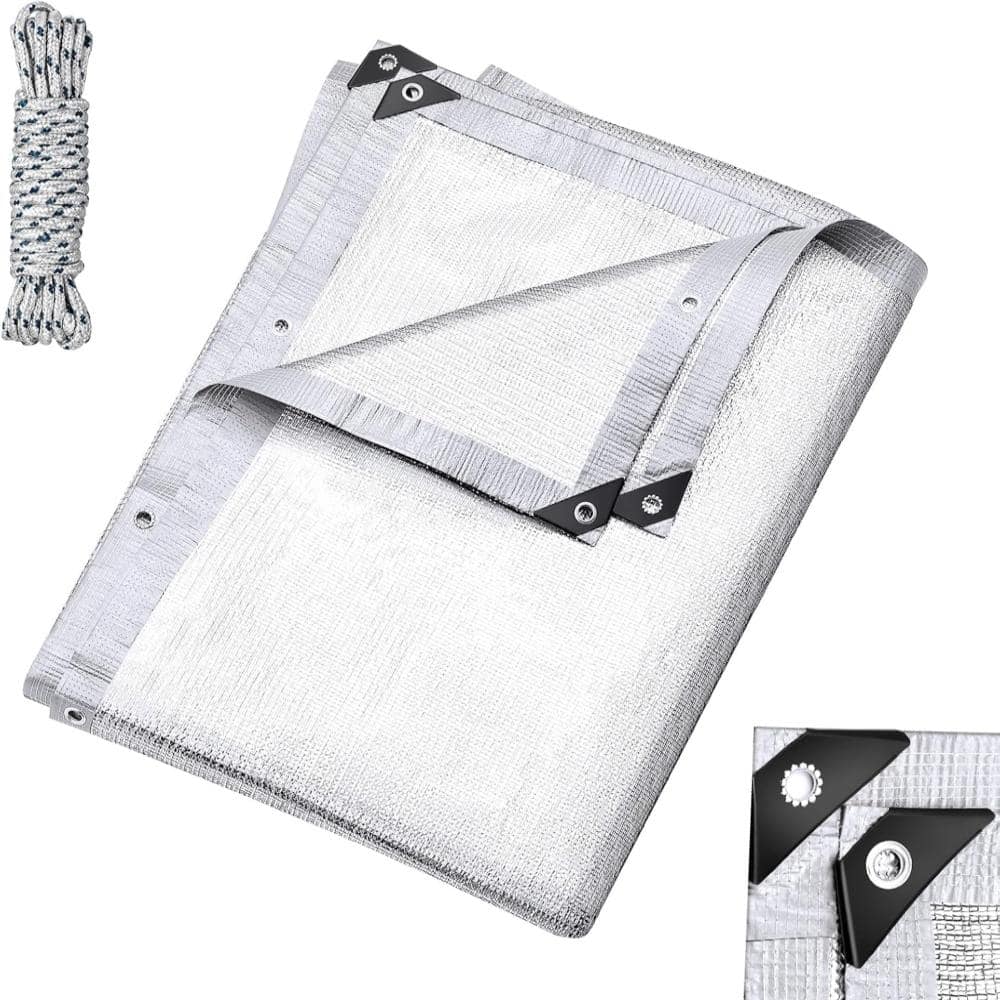 99% Aluminum Shade Cloth, 10 x 20 ft Silver Heat Reflective Tarp, Durable Sunblock Neting Shade Cover with Edge & Hole price history on PriceWatchPro
