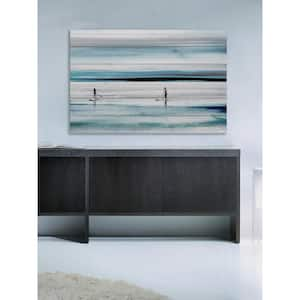 40 in. H x 60 in. W "Beach Paddling" by Parvez Taj Printed White Wood Wall Art